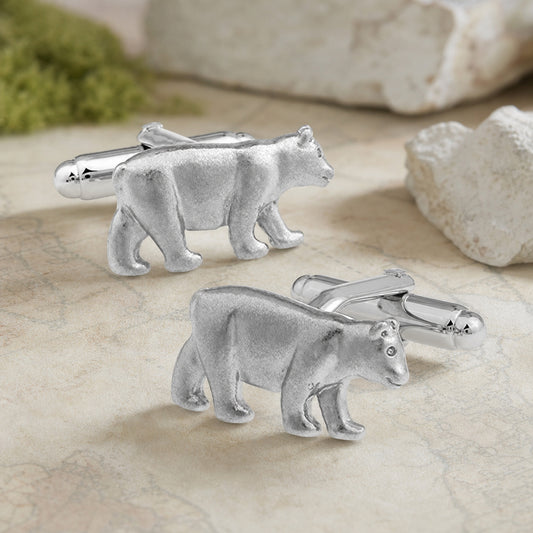 Polar Bear Cufflinks in a themed setting