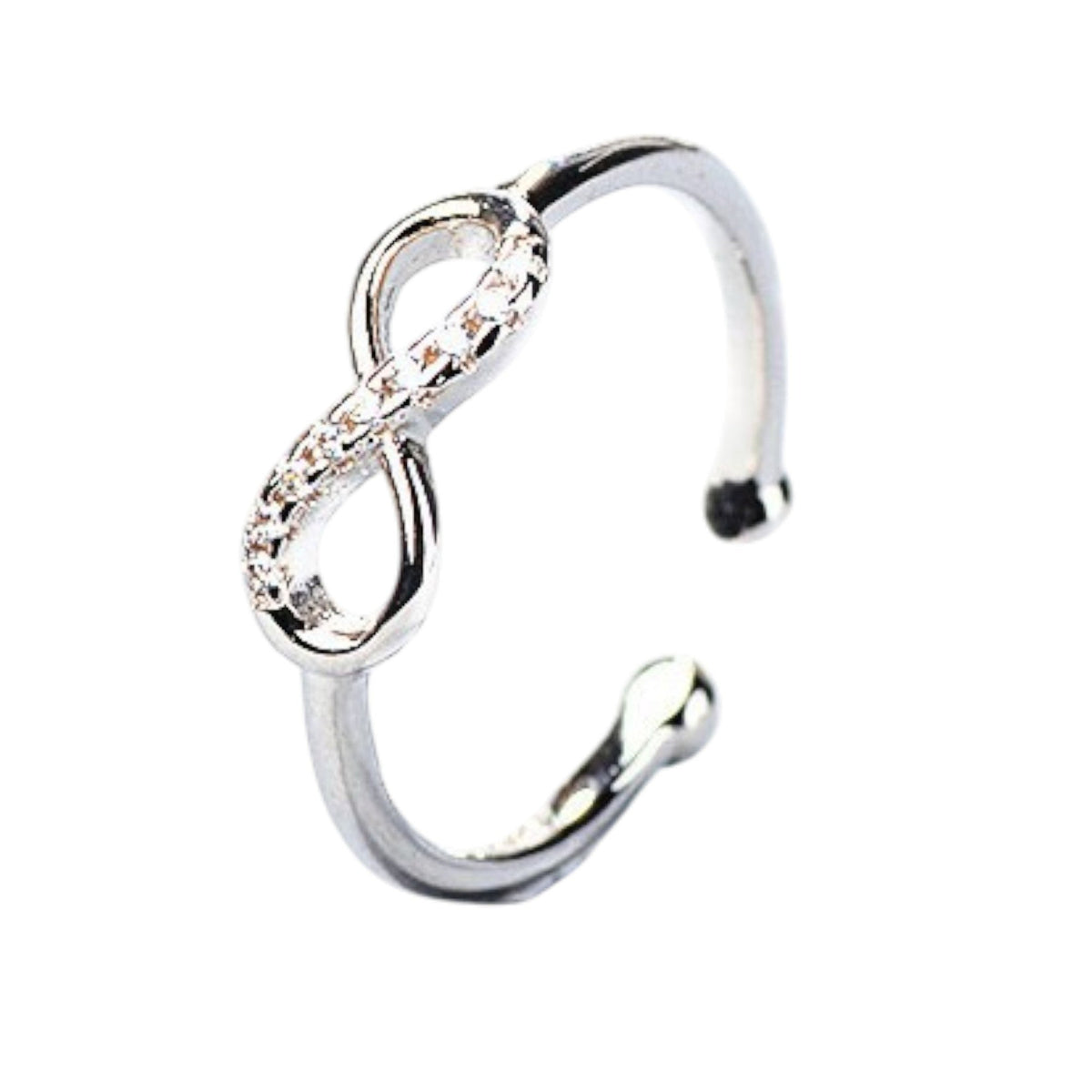 Silver 925 Infinity Zirconia Adjustable Ring | Ashton and Finch