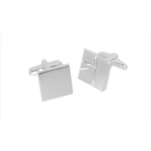 Silver Plated Square Cufflinks 17mm Unboxed | Ashton and Finch