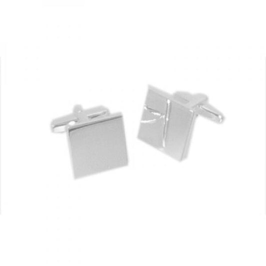 Silver Plated Square Cufflinks 17mm Unboxed | Ashton and Finch