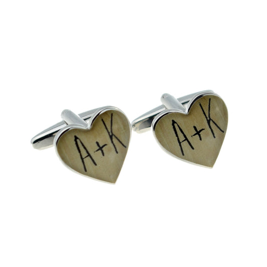Personalised Initials Heart Cufflinks | Ashton and Finch