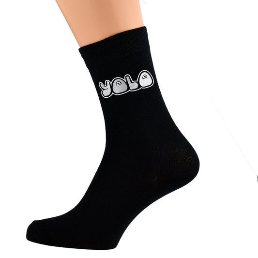 YOLO Design Mens Black Socks| Ashton and Finch