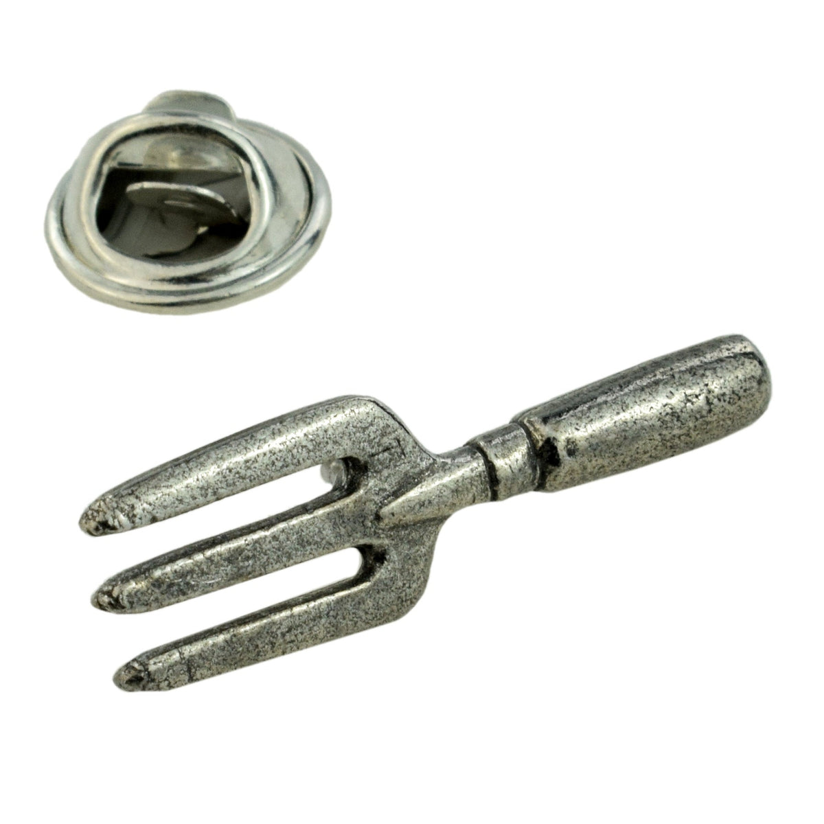 Gardeners Hand Fork Pewter Lapel Pin Badge