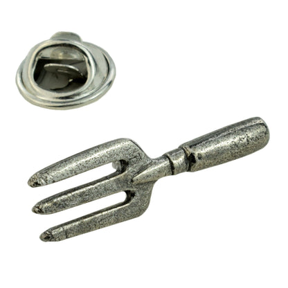 Gardeners Hand Fork Pewter Lapel Pin Badge