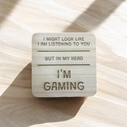 Gaming Coaster – I’d Rather Be Gaming – Engraved Wooden Coaster