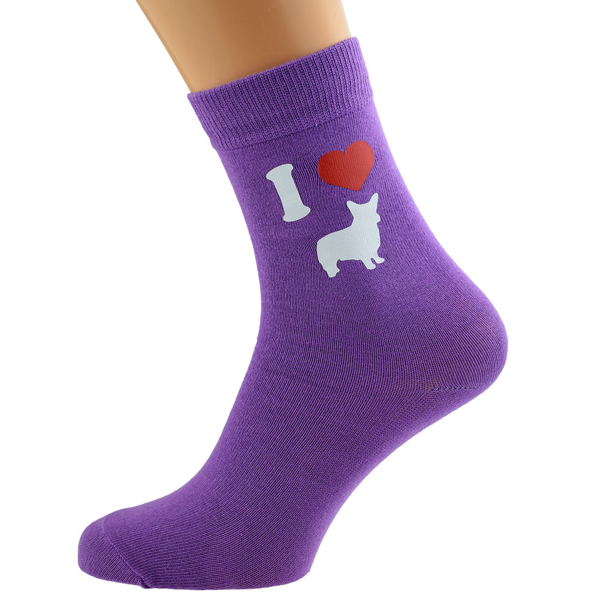 I Love Corgis Womens Purple Socks| Ashton and Finch