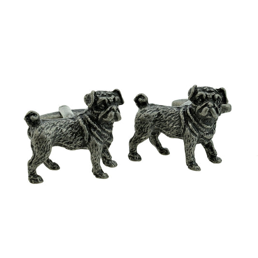 Antique Finish Pewter Pug Dog Cufflinks | Ashton and Finch