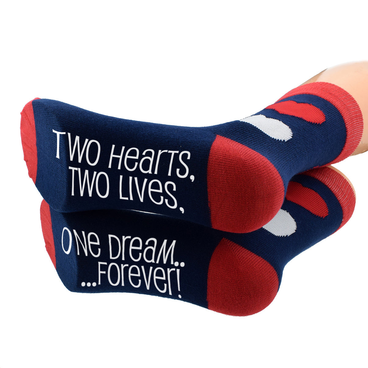 Two Hearts Two Lives One Dream Romantic Cotton Unisex Socks| Ashton and Finch