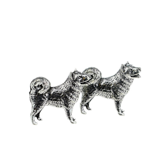 English Made Husky Dog Pewter Cufflinks | Ashton and Finch