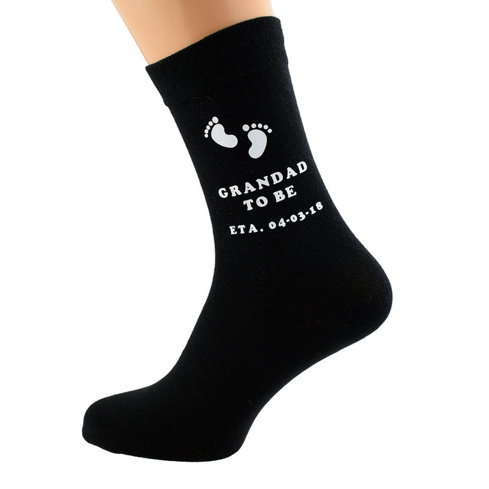 Personalised Grandad To Be Socks ETA Date Design