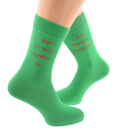 I’ve Been Naughty But It Was Worth It Christmas Socks Mens Or Ladies| Ashton and Finch