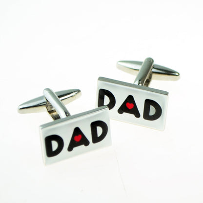 Dad with red Love Heart Cufflinks | Ashton and Finch
