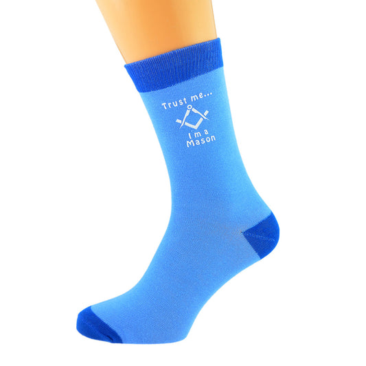 Two Tone Blue Unisex Socks Trust Me I’m A Mason| Ashton and Finch