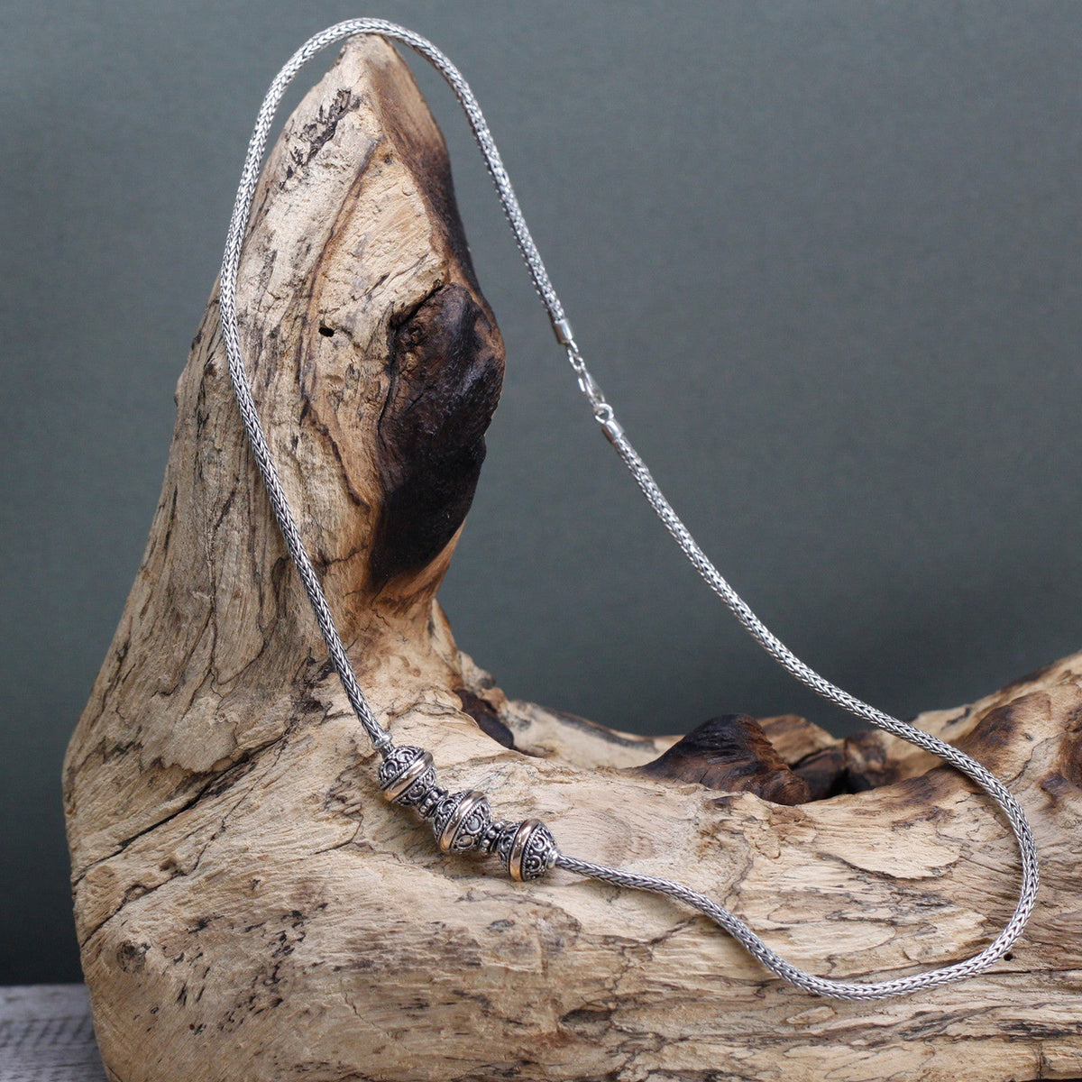 Silver and Gold Tri Necklace