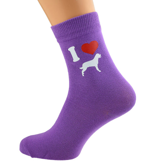 I Love Rottweilers Womens Purple Dog Socks| Ashton and Finch