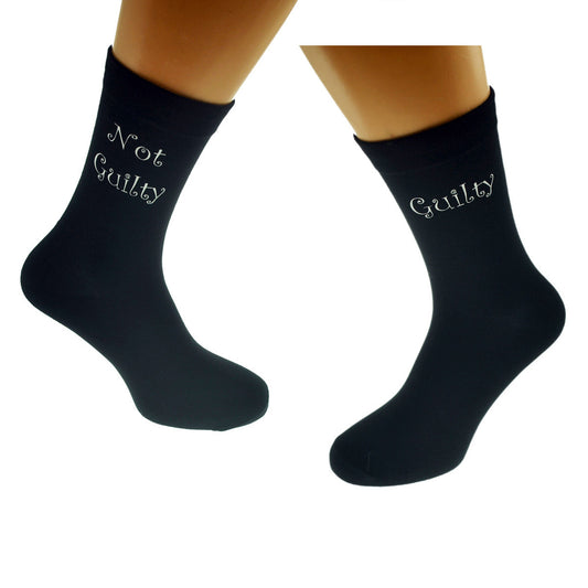 Guilty Not Guilty Mens Black Socks| Ashton and Finch