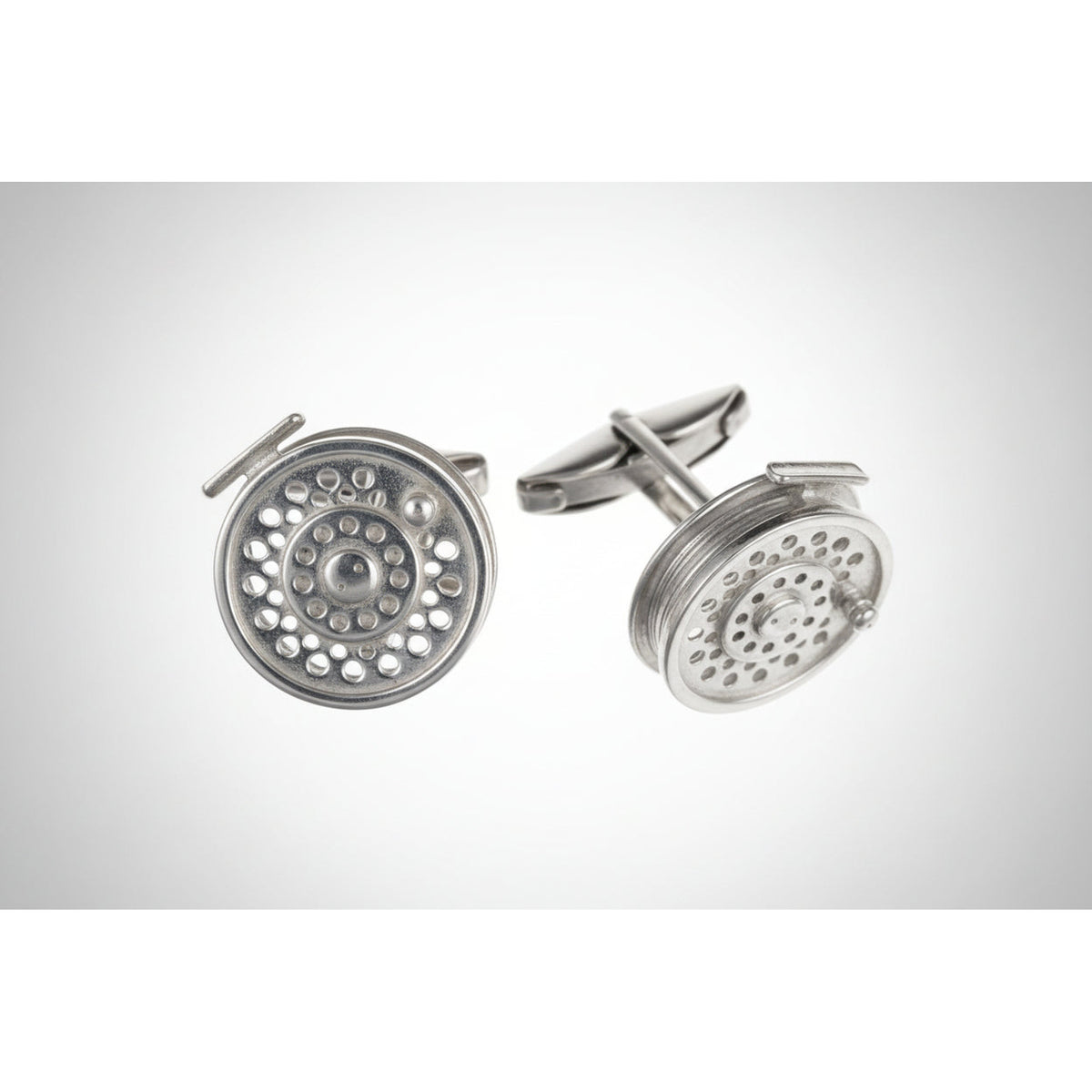 Sterling Silver Fly Fishing Reel Cufflinks -Ashtonandfinch