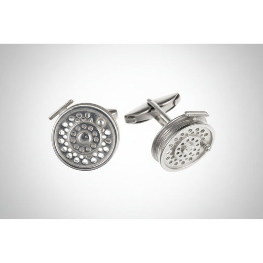 Sterling Silver Fly Fishing Reel Cufflinks -Ashtonandfinch