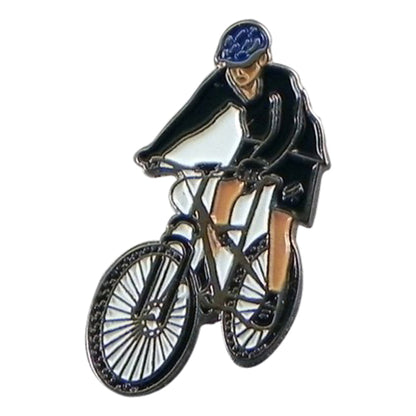 Mountain Biking Cyclist Metal Enamel Lapel Pin Badge