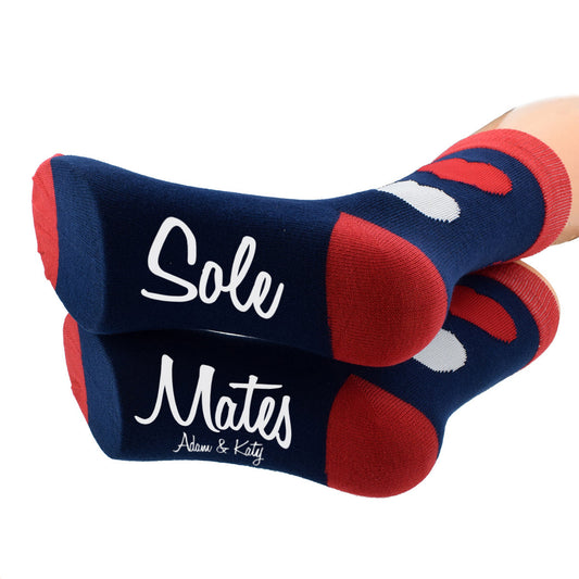 Personalised Soul Mates Two Hearts Cotton Rich Unisex Socks| Ashton and Finch