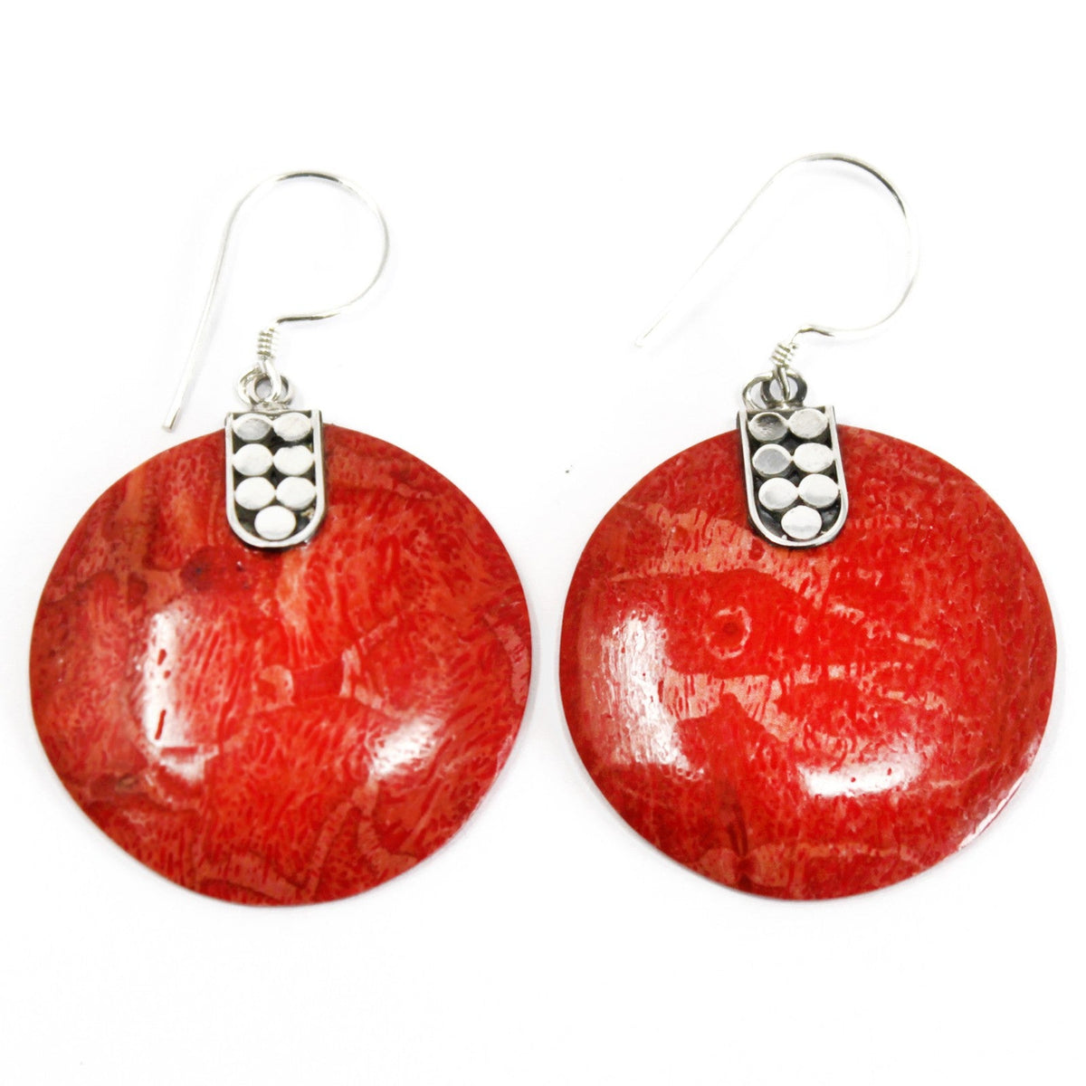 925 Silver Disc Disc Décor Earrings