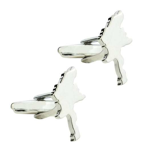 Outline Map of Burma Rhodium Plated Cufflinks | Ashton and Finch