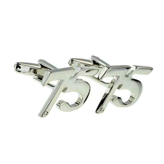 Rhodium Plated AGE 75 Cufflinks | Ashton and Finch