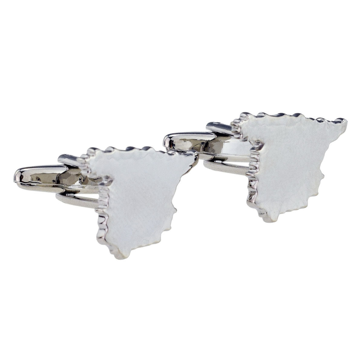 Outline Map of Spain Rhodium Plated Cufflinks | Ashton and Finch