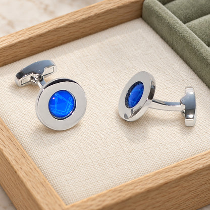 Masonic Blue Centred Cufflinks in a muted gift setting