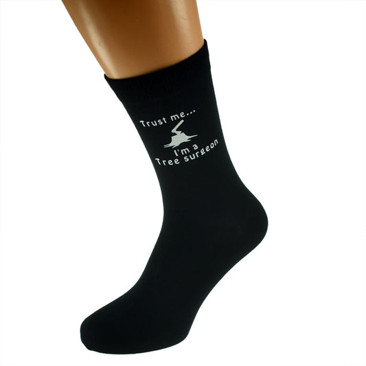 Trust Me I’m A Tree Surgeon Mens Black Socks| Ashton and Finch