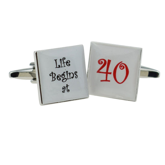 Life Begins at 40 Cufflinks | Ashton and Finch