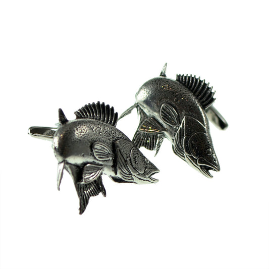 English Made Zander / Walleye Pewter Cufflinks | Ashton and Finch