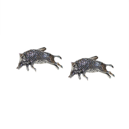 English Made Running Boar Pewter Cufflinks | Ashton and Finch