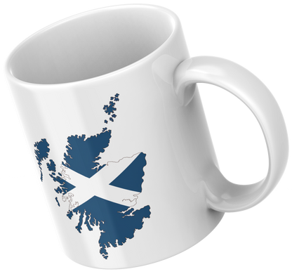 Scotland Map Mug – Saltire Flag Ceramic Coffee Cup | Dishwasher & Microwave Safe