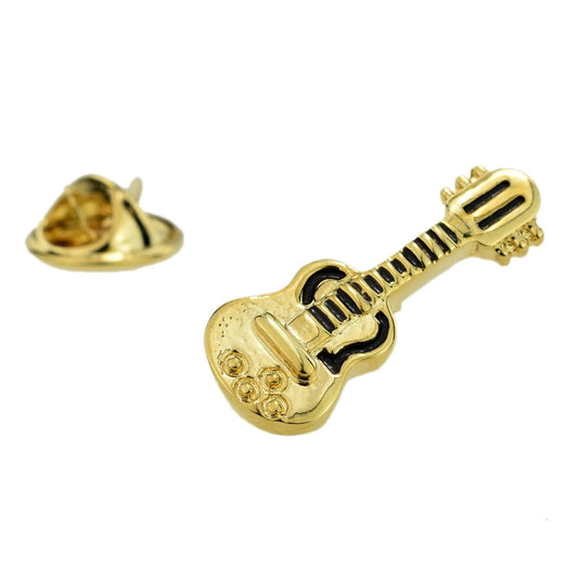 Gold Plated Electric Guitar Music Lapel Pin Badge