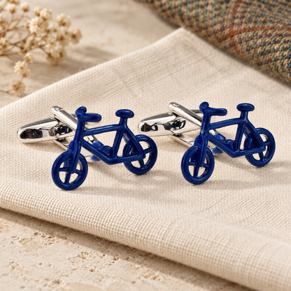 Cycling Cufflinks in a muted gift setting