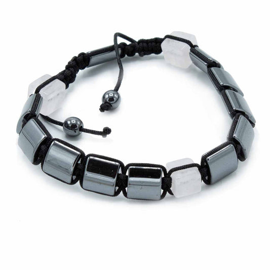 Magnetic Hematite Shamballa Bracelet - Rose Cuboids