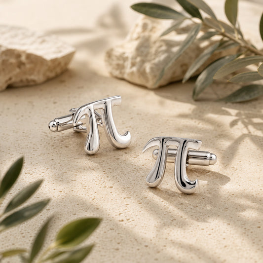 Pi 3 14 Maths Symbol Cufflinks in a themed setting