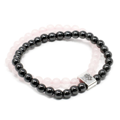 Rose Quartz Magnetic Double Strand Bracelet