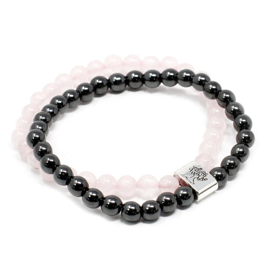 Rose Quartz Magnetic Double Strand Bracelet