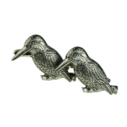 English Made Pewter Cufflinks Kingfisher River Bird | Ashton and Finch