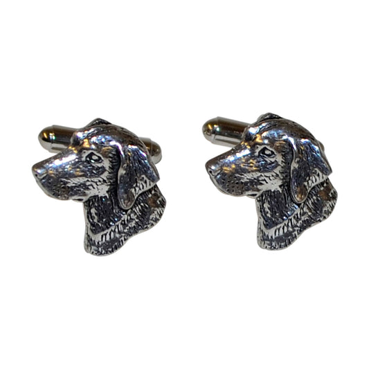 English Made Pewter Labrador / Retriever Dogs Head Cufflinks | Ashton and Finch