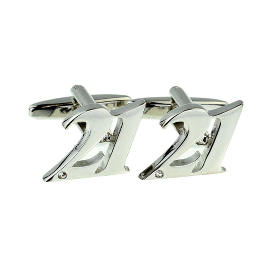 Rhodium Plated AGE 21 Cufflinks | Ashton and Finch