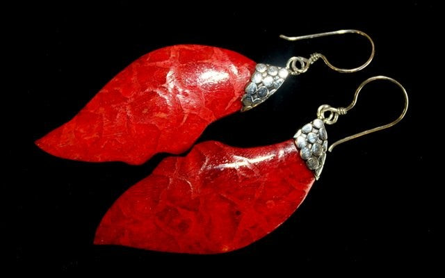 925 Silver Leaf Drop Earrings