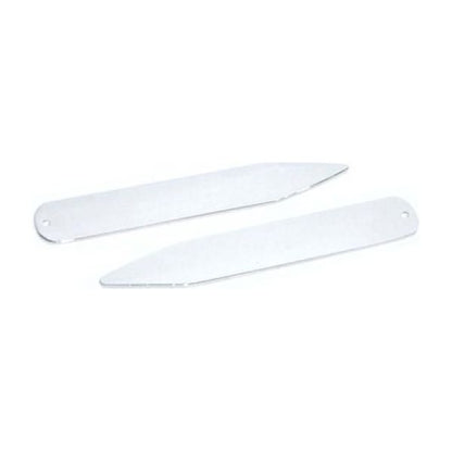 Rhodium Plated Collar Stiffeners Engraved and Personalised  | Ashton and Finch
