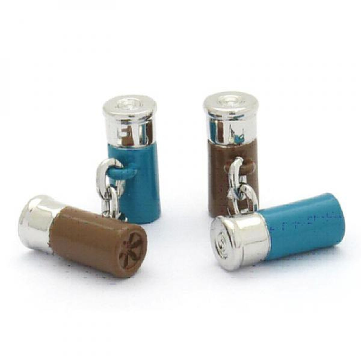 Turquoise & Brown Shotgun Cartridge Cufflinks | Ashton and Finch