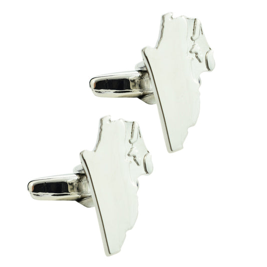 Outline Map of Belize Rhodium Plated Cufflinks | Ashton and Finch