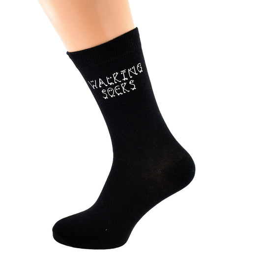 Mens Black Socks Novelty Text Walking Socks| Ashton and Finch