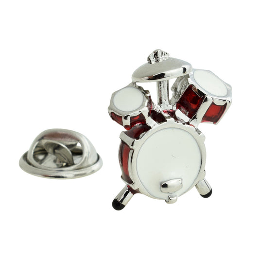 Red Drumkit Lapel Pin Badge (AJTP46)