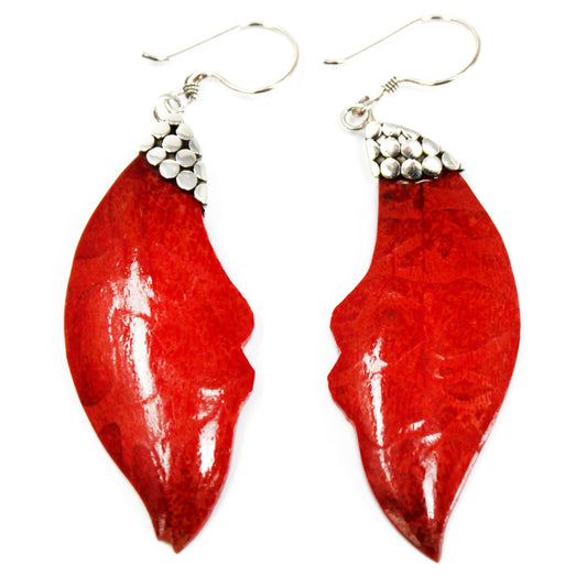 925 Silver Leaf Drop Earrings